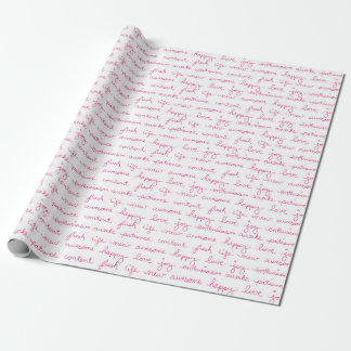 Cadeau Mariage de script rose Joli papier d'enveloppement