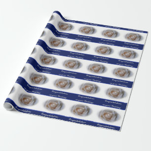 Cadeau Mariage Félicitations White Rose Wrapping Papier