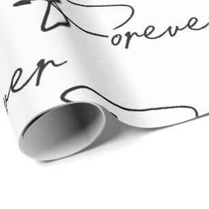 Cadeau Mariage Forever Modern Script Wrapper Papier