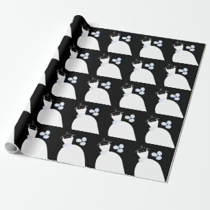 Cadeau Mariage Gown Blue papier d'emballage noir