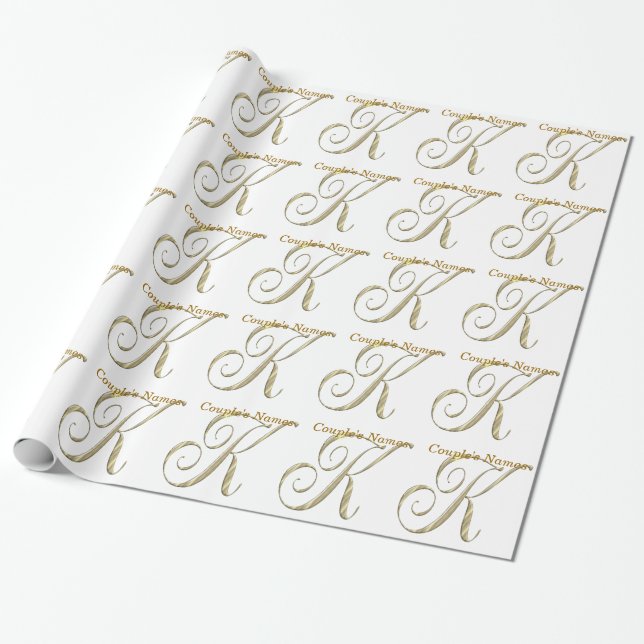 Cadeau Mariage Monogramme K Papier à envelopper (Déroulé)