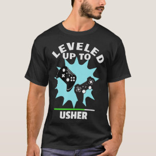Cadeau Mariage Usher Funny Levelup Gamer T-Shirt