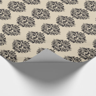 Cadeau Masque Tribal - Papier brillant beige, 30" x 6