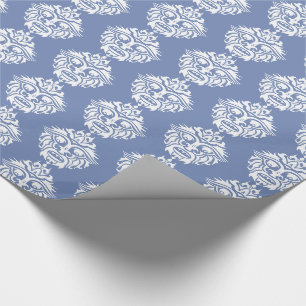 Cadeau Masque Tribal - Papier brillant gris bleu, 30"