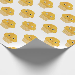 Cadeau Mélange Muffin De Maïs De Carton Sur Papier Blanc