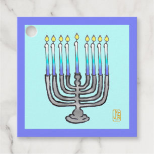 Cadeau Menorah Whimsical Favoriser les étiquettes