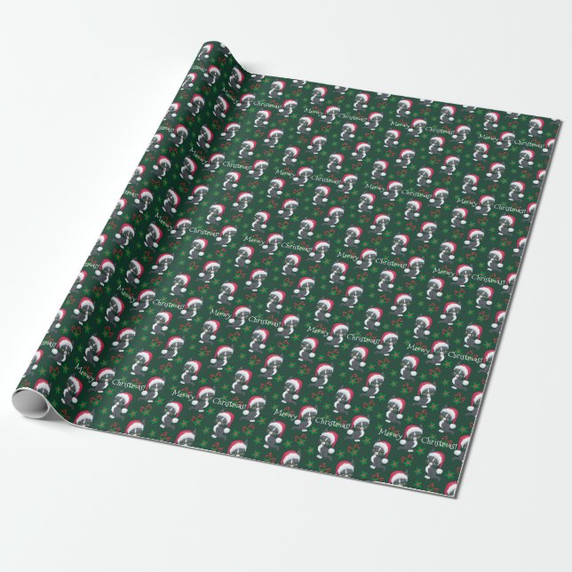 Cadeau Meowy Noël Cute Kitten Wrapping Papier 2 (Déroulé)