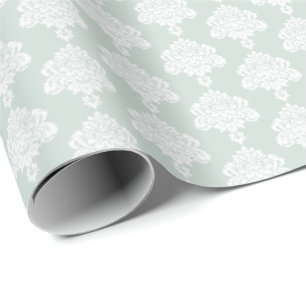 Cadeau Mer clair  Papier blanc à enveloppement de Damas