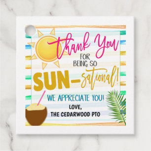 Cadeau Merci d'être des étiquettes cadeaux Sun-Sational