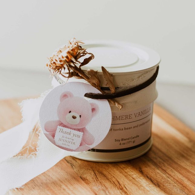 Cadeau Merci d'ours rose Favoriser les étiquettes cadeaux (Créateur téléchargé)