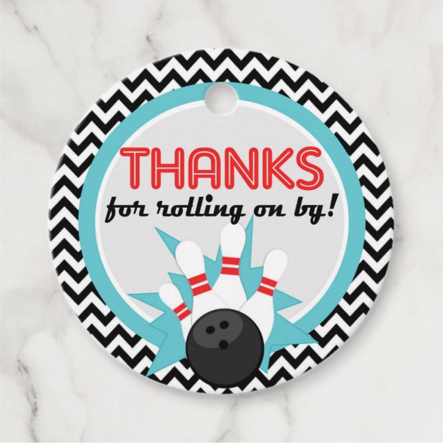 Cadeau Merci pour les étiquettes Rollon sur By Bowling Fa (Devant)