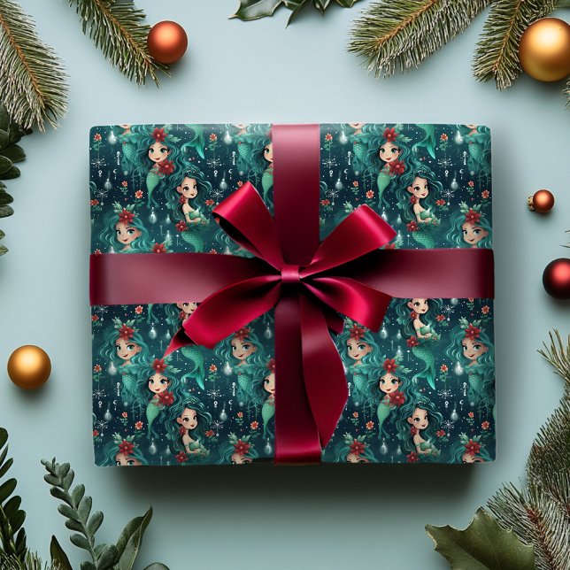 Cadeau Mermaids Papier d'enveloppement de Noël (Créateur téléchargé)
