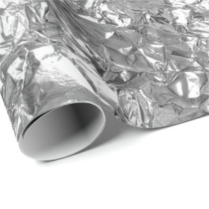 Cadeau Métallique de gris argenté de papier aluminium