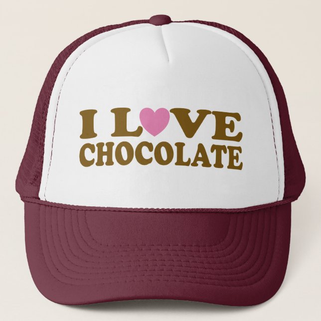 Cadeau mignon de casquette de chocolat d'amour d'I (Devant)