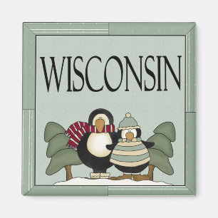 Cadeau mignon du Wisconsin Penguin Magnet