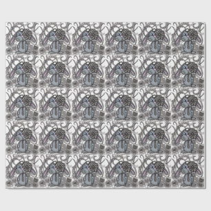 Cadeau Mignon lapin bunny zen doodle papier d'emballage P