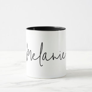 Cadeau minimaliste moderne Black White Mug