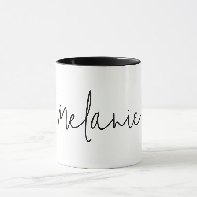 Cadeau minimaliste moderne Black White Mug (Centre)