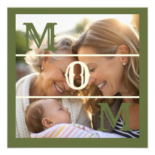 Cadeau Minimaliste Vert Olive avec Photo Personnal