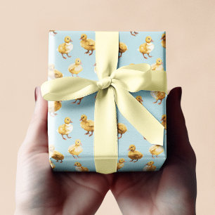 Cadeau Modèle de poussins Papier d'emballage de Pâques