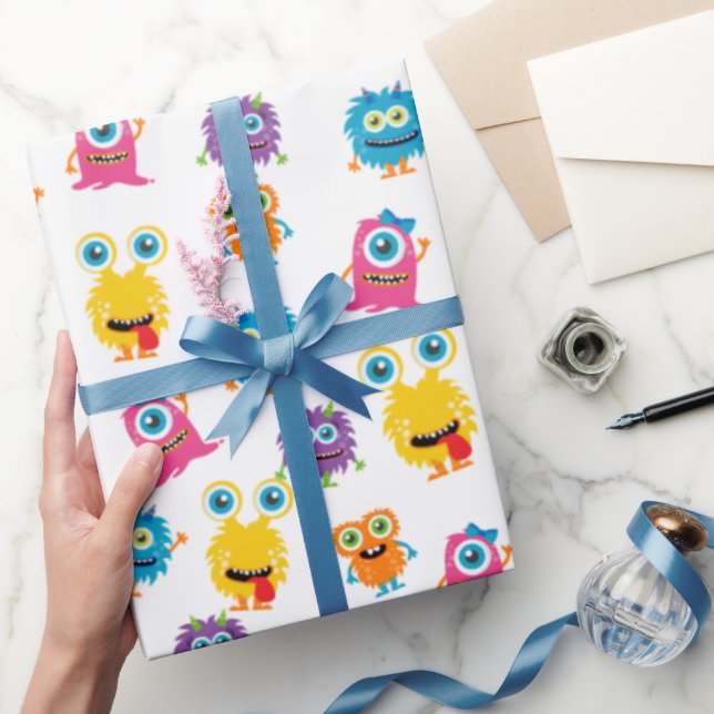 Cadeau Monster Thème Anniversaire Fête Papier d'enveloppe (Cadeaux)