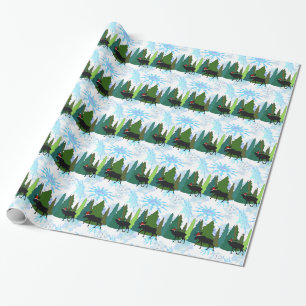 Cadeau Moose et Elk Jouer Père Noël Wrapper Papier