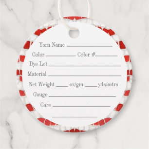 Cadeau MOSAÏQUE IONIQUE ROUGE Étiquettes pour fil rond 2"