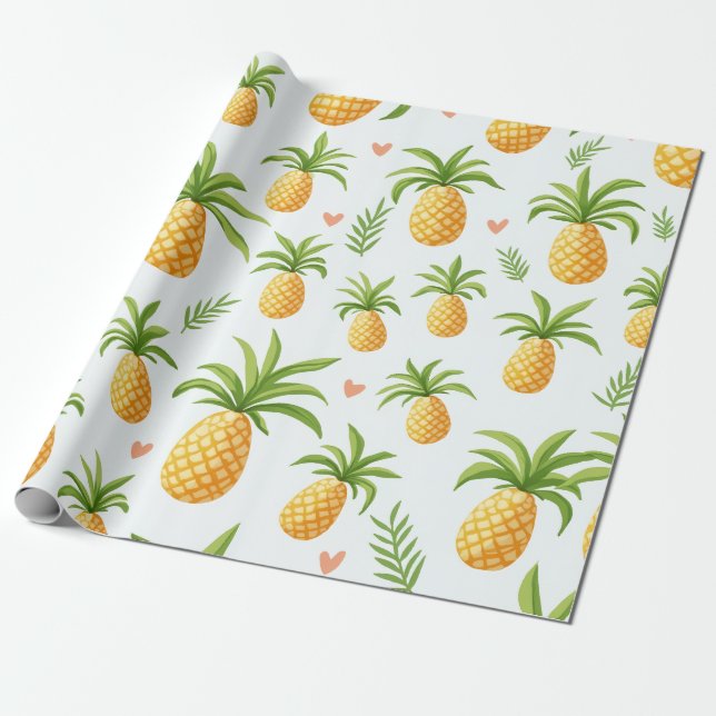 Cadeau motif ananas design Papier à envelopper (Déroulé)