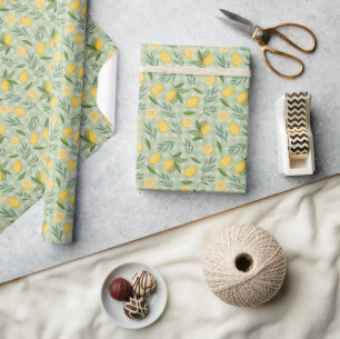 Cadeau Motif Citron Avec Roulette Papier Feuille