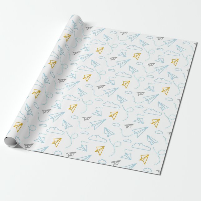 Cadeau Motif De Baby shower Papier Et Nuages (Déroulé)