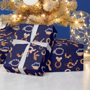 Cadeau Motif de jouets bleu amusant Illustration Papier d