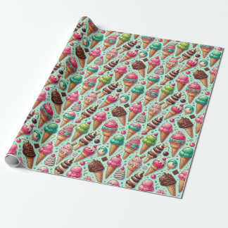 Cadeau Motif de papier délicieux crème glacée Whimsical