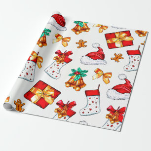 Cadeau Motif d'éléments de Noël tendance pour papier d'em