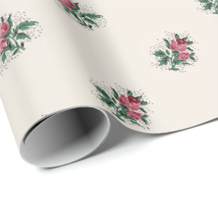 Cadeau Motif vintage Girly de papier peint de roses assez