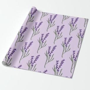 Cadeau Motif violet de papier d'enveloppement de lavande