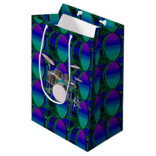 Cadeau Moyen Basse-tambours et set de nuances de bleu Motif sac