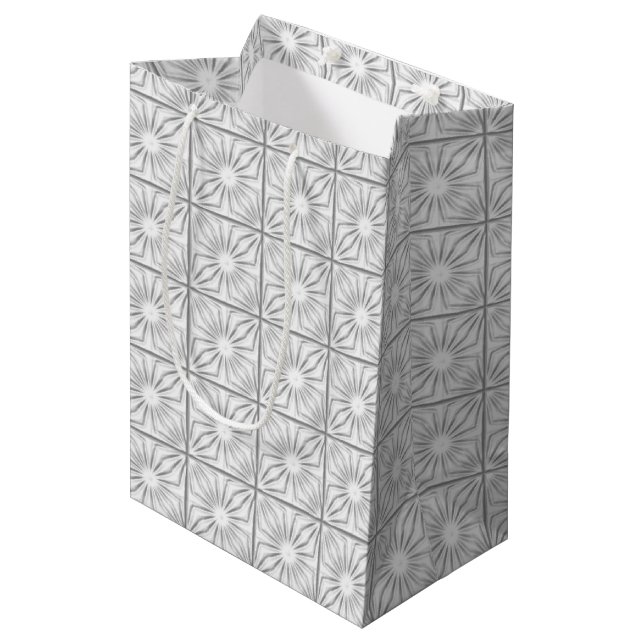 Cadeau Moyen Coins Agréés - Sac Blanc-Cadeau M (Devant Angle)
