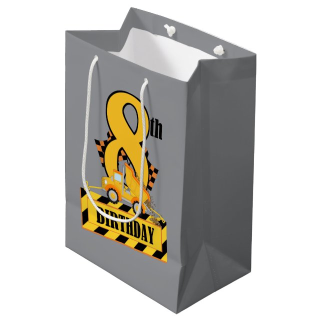 Cadeau Moyen Construction garçon mignonne Anniversaire 8e Sac c (Devant Angle)