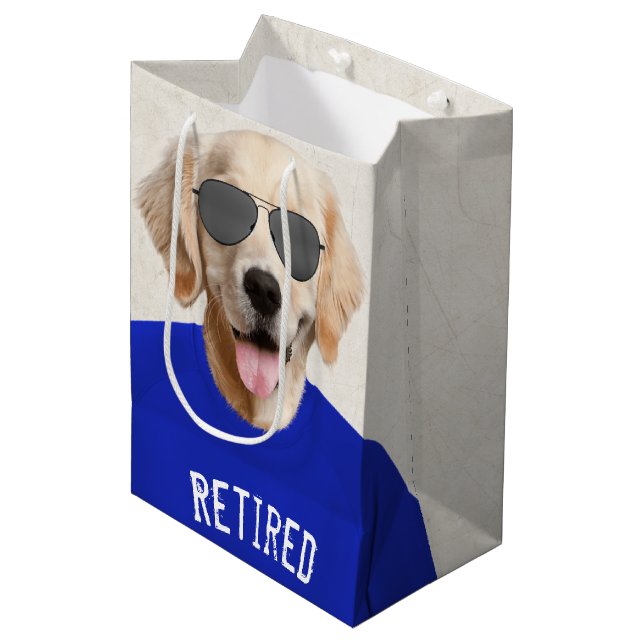 Cadeau Moyen Golden Retriever Humour de retraite Moyenne sac ca (Devant Angle)