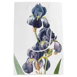 Cadeau Moyen L'iris bleu botanique fleurit le sac floral de