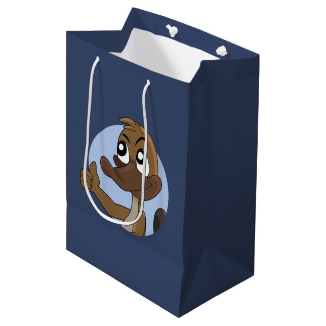 Cadeau Moyen Platypus donner des pouces de dessin animé sac cad (Devant Angle)