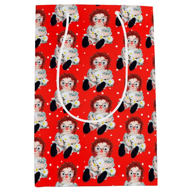 Cadeau Moyen Poupée de sac avec marguerites sur Pois (Devant)