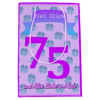 Cadeau Moyen Sac 75e anniversaire en allemand
