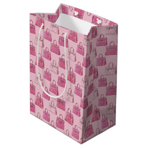 Cadeau Moyen Sac à main crocodile rose motif mode sur fard à jo