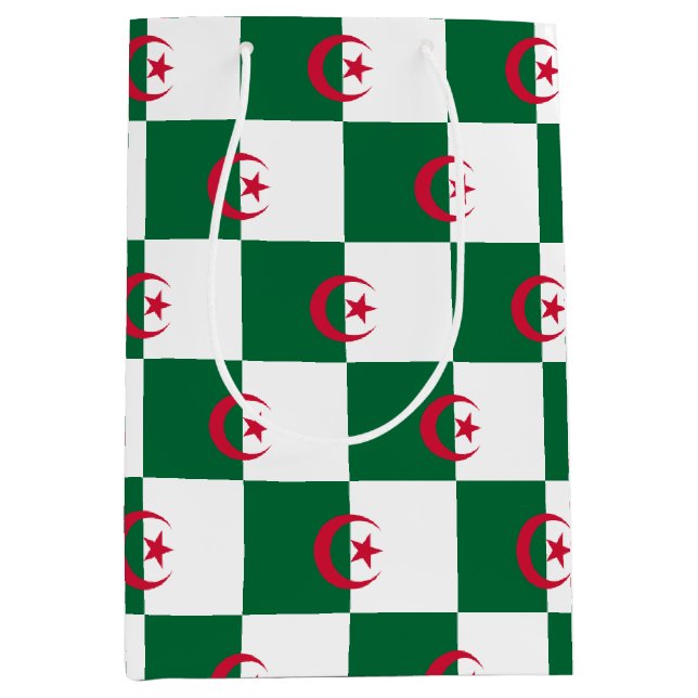 Cadeau Moyen Sac avec le drapeau de l'Algérie (Devant)