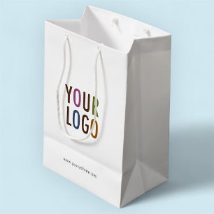 Cadeau Moyen Sac de courses imprimé personnalisé avec le logo d
