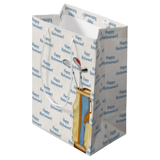 Cadeau Moyen sac de golf de retraite avec clubs (Devant Angle)