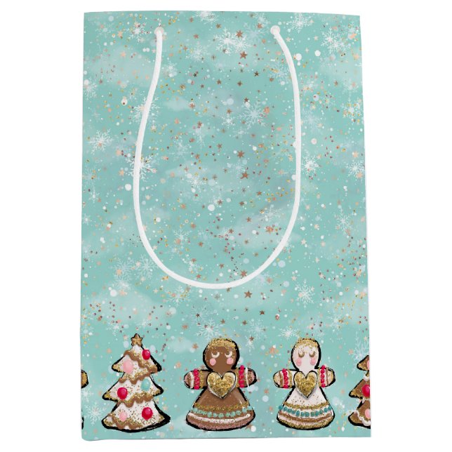 Cadeau Moyen Sac de Noël en pain d'épice (Devant)