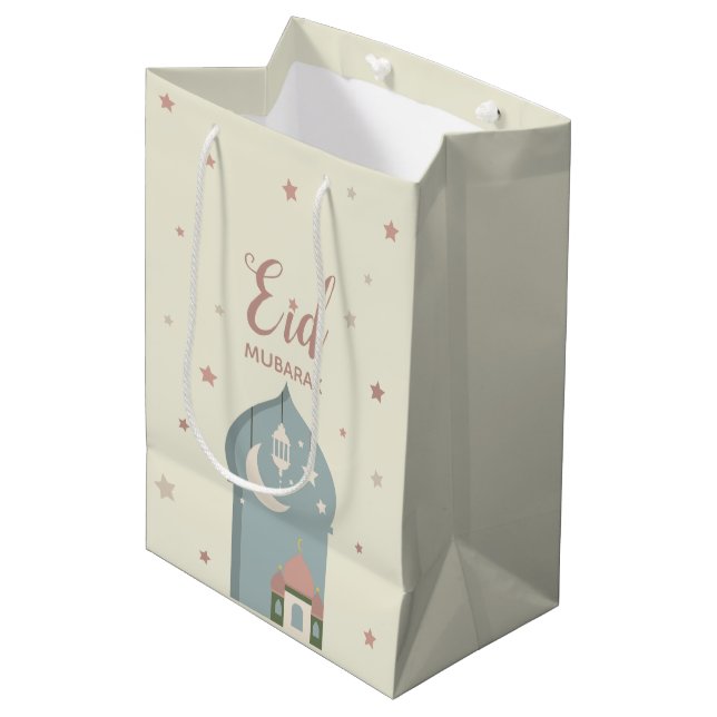Cadeau Moyen sac de papier de Mubarak d'eid pour célébrer le (Devant Angle)