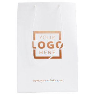 Cadeau Moyen Sac de shopping en papier personnalisé avec logo d
